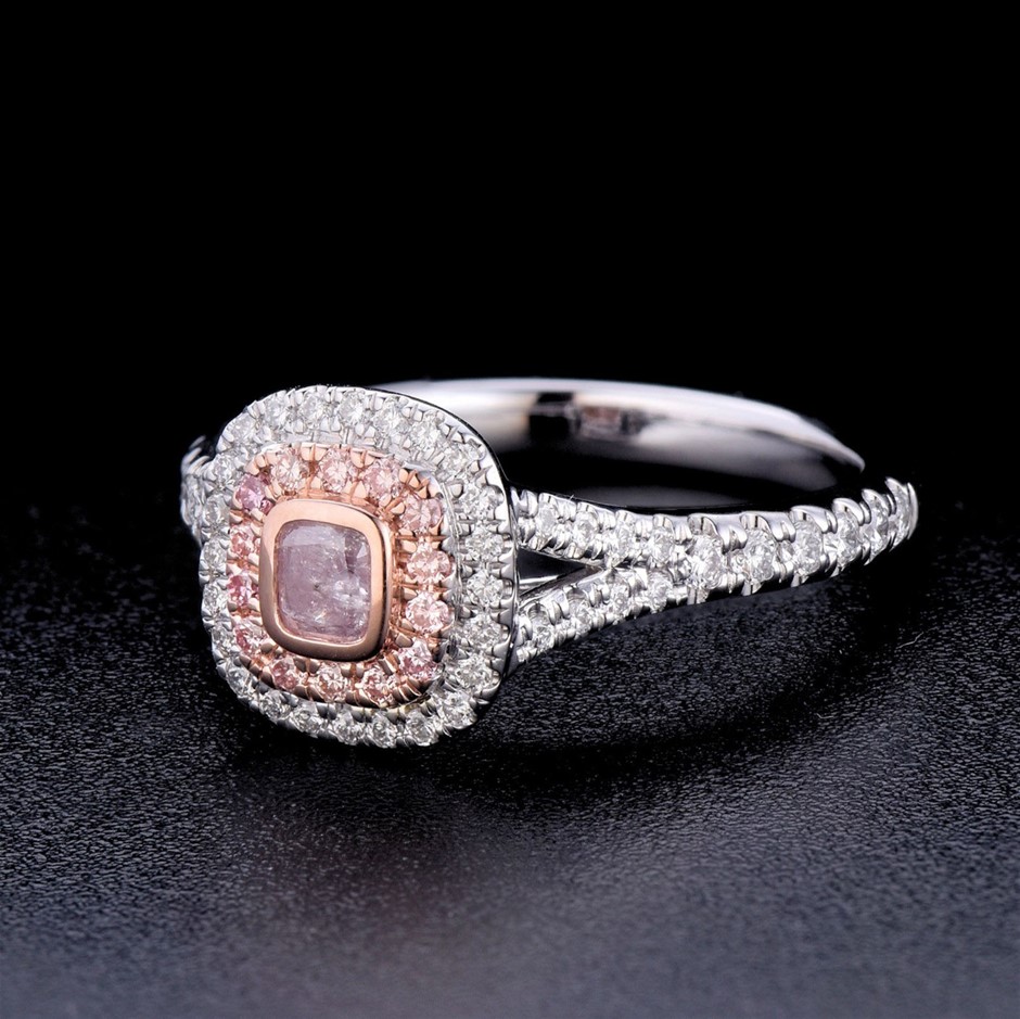 0.67tcw Fancy Pink Diamond Gold Ring