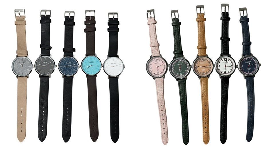 10 x Mens Womens Luxury Style Analog Watches Premium Faux Leather Bands Tim