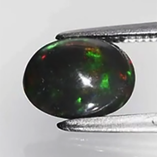 0.72ct Oval Cabochon Cut Play-of-Color Black Opal Gemstone - 1Pc