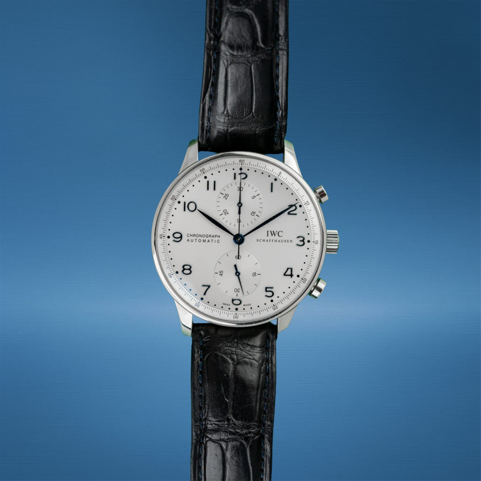 IWC Portuguese Chronograph IW371446 Blue Index Stainless Steel 2015 WxO