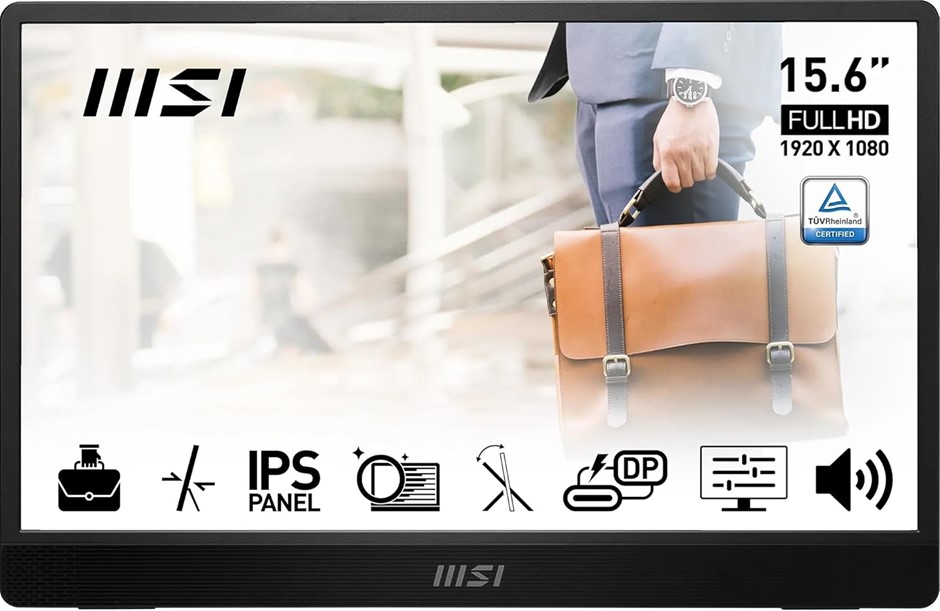 MSI PRO MP161 E2 15.6 Inch Full HD Portable Monitor - 1920 x 1080 IPS Panel