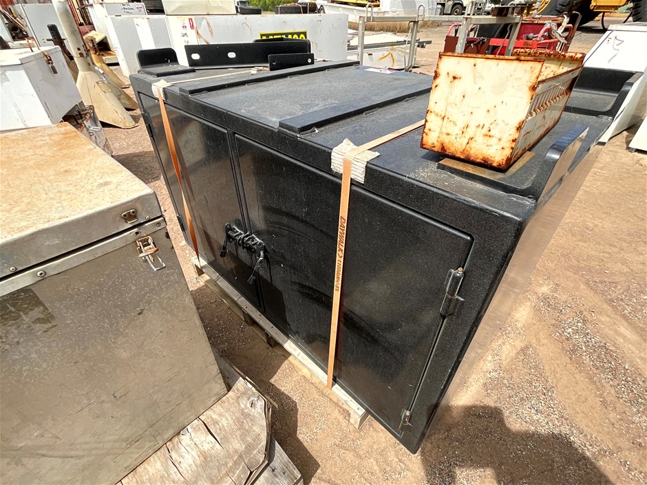 Large Black Steel Toolbox x 1