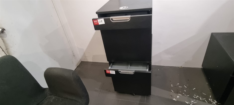 2 off black 2 drawer office cabinets