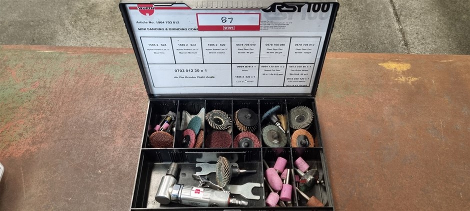 Wurth Air Die Grinder Right Angle Kit and Consumables