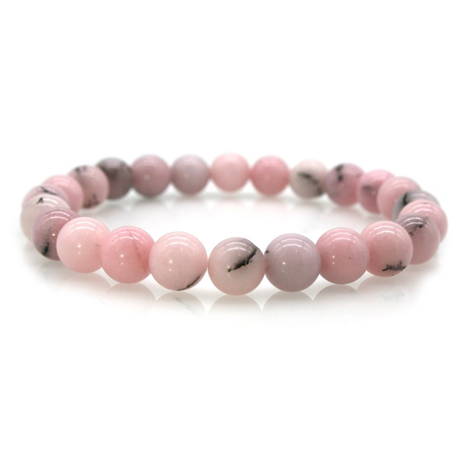 8mm Gorgeous Cherry Blossom Jasper Gemstones Beaded Bracelet