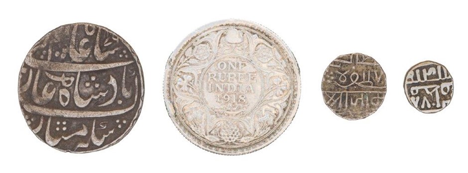 <b>4 x Assorted Indian Princely States and British India Silver Coins