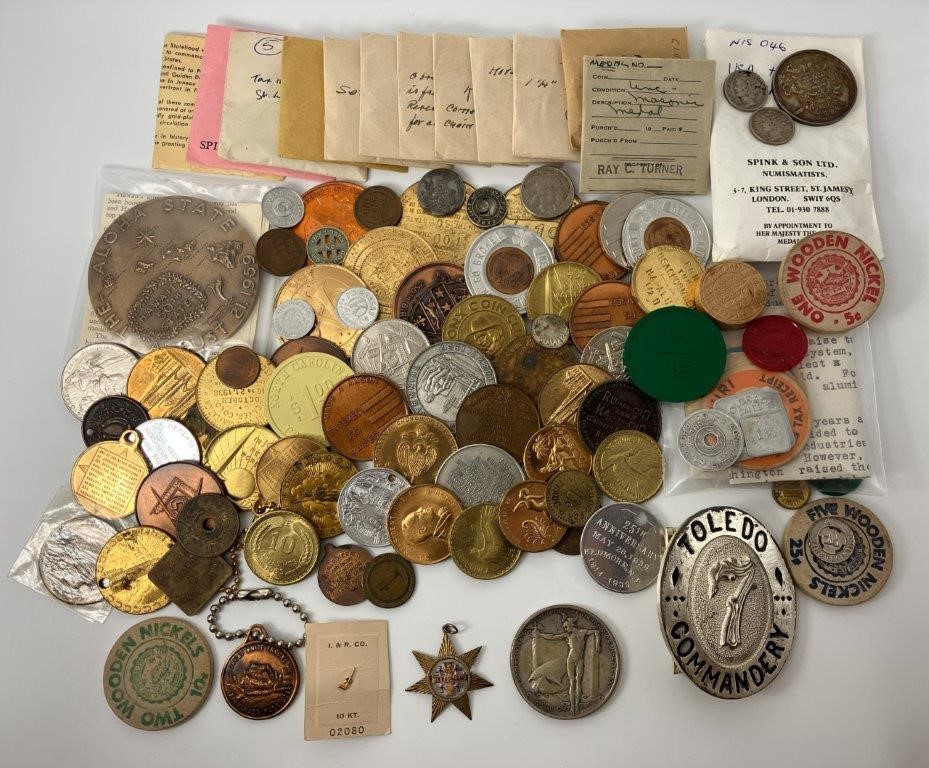 Approx. 127 x U.S.A Commemorative & Other Tokens, Coins & Medallions
