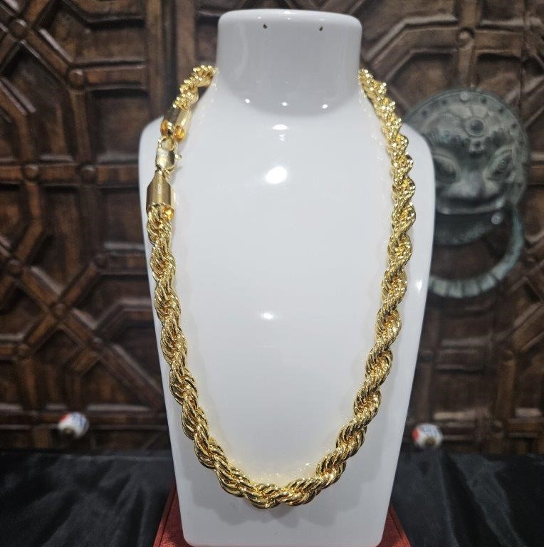 22KGF/Italy Stamped Yellow Gold Filled Rope Chain -50CM-10MM