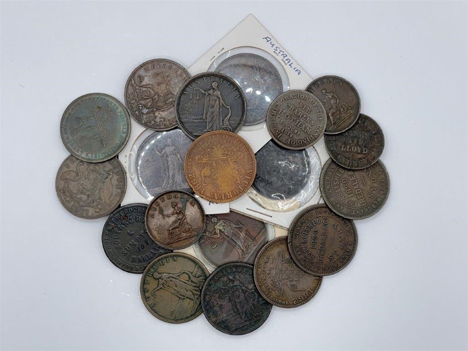 Approx. 19 x Asstd AU Half Penny & One Penny Tokens