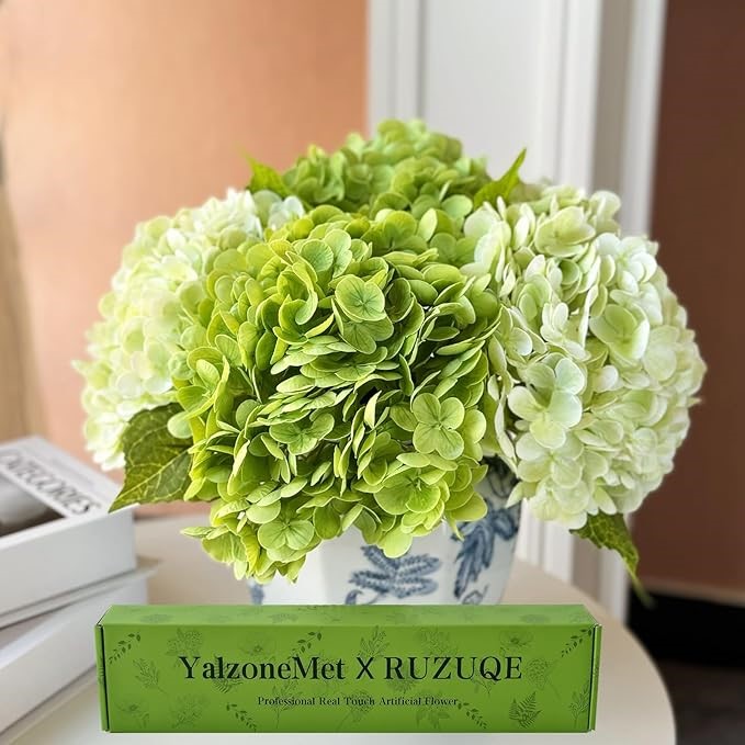 YalzoneMet Hydrangea Artificial Flower Natural Lifelike Real 21inch Latex L