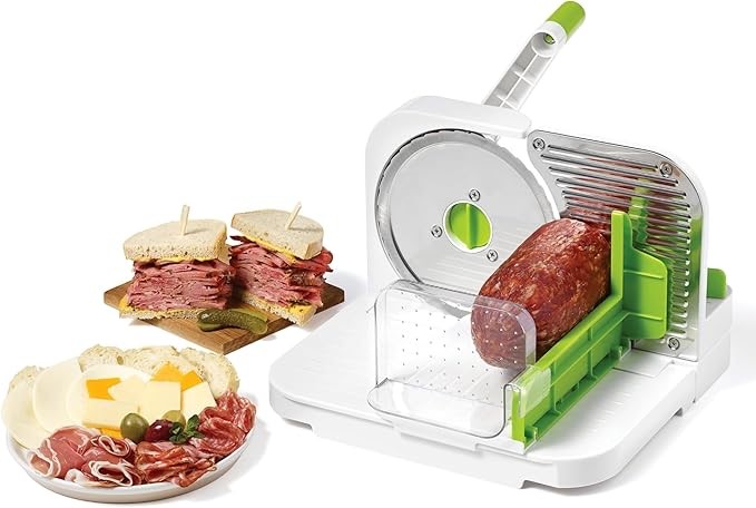 Starfrit 092968 Deli Slicer, Green. NB: Has been used.