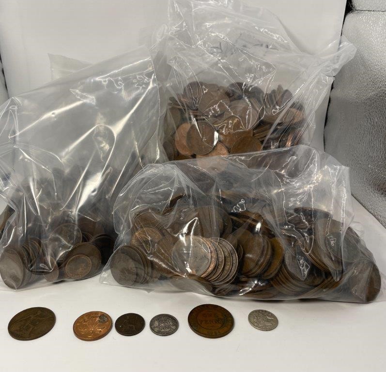 <B>A Large Assortment of AU & Great Britain Coins