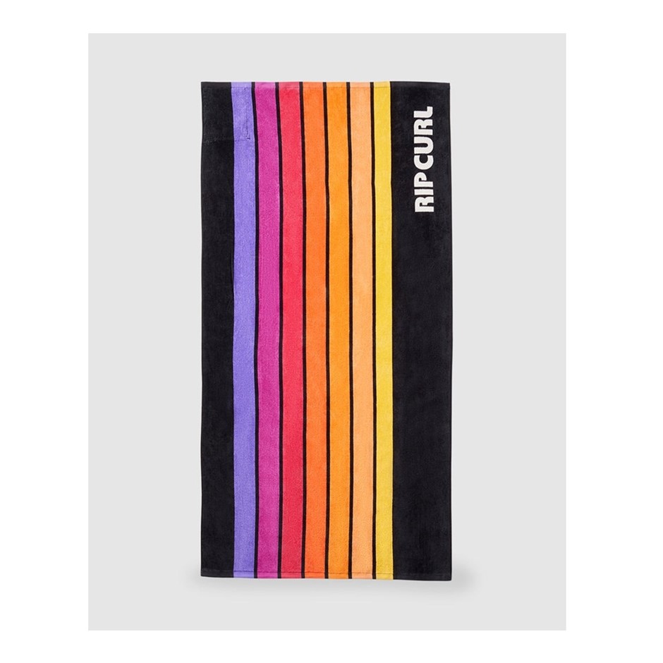 RIP CURL Sunstash Beach Towel, D(Appox): L160cm x W80cm, Black. RRP: $69.