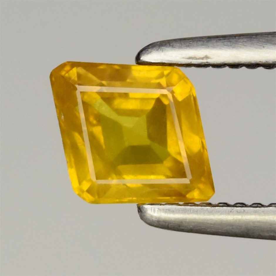 0.52ct Octagon Facet Cut Yellow Sapphire Gemstones - 1Pc