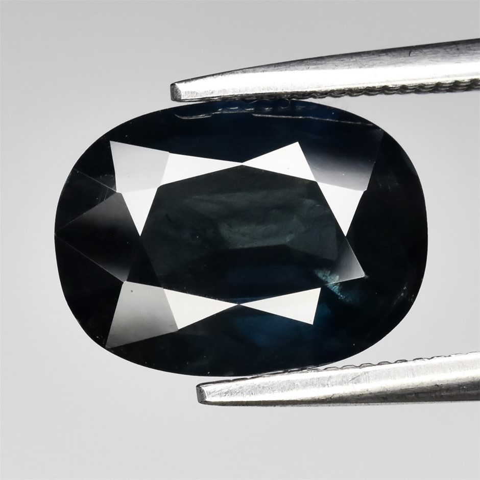 3.04ct Oval Facet Cut Deep Greenish Blue Sapphire Gemstones - 1Pc