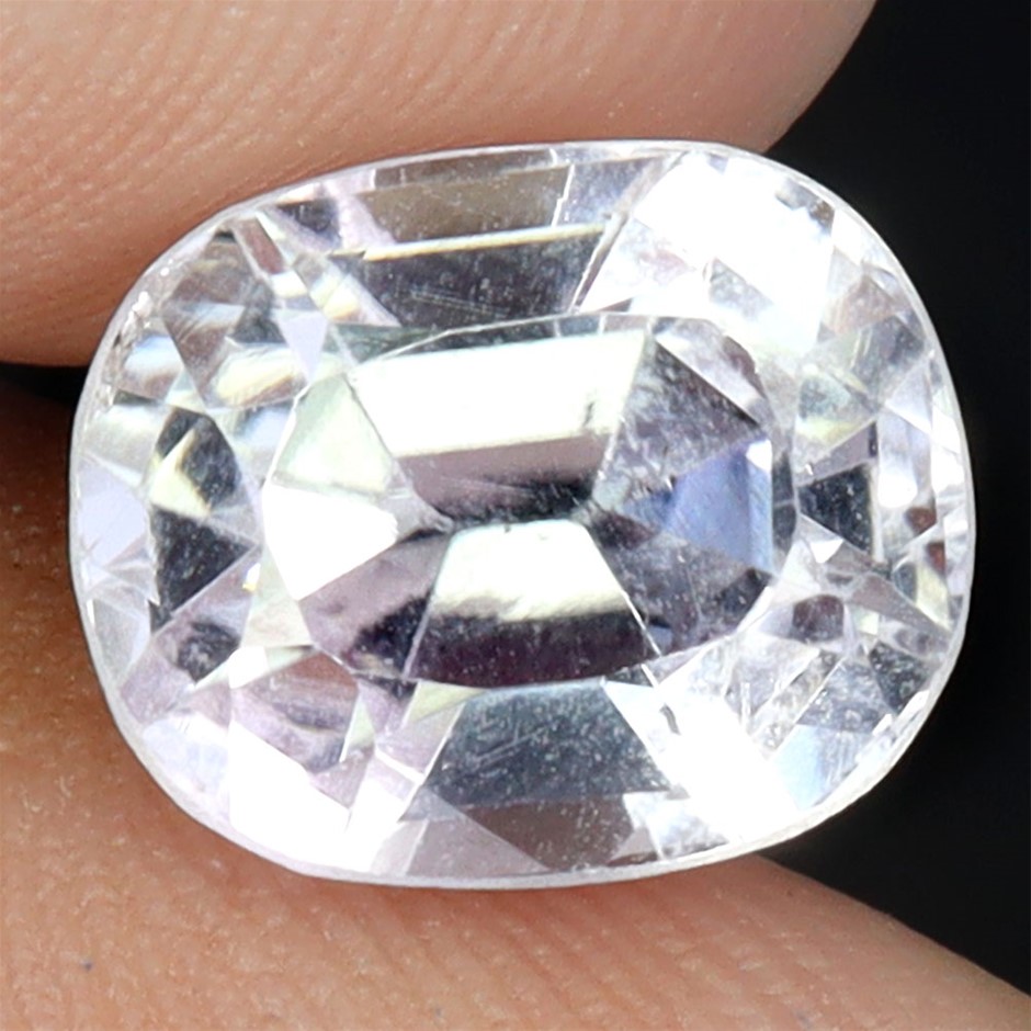 5.83ct Antique Facet Cut Pink Kunzite Gemstone - 1Pc