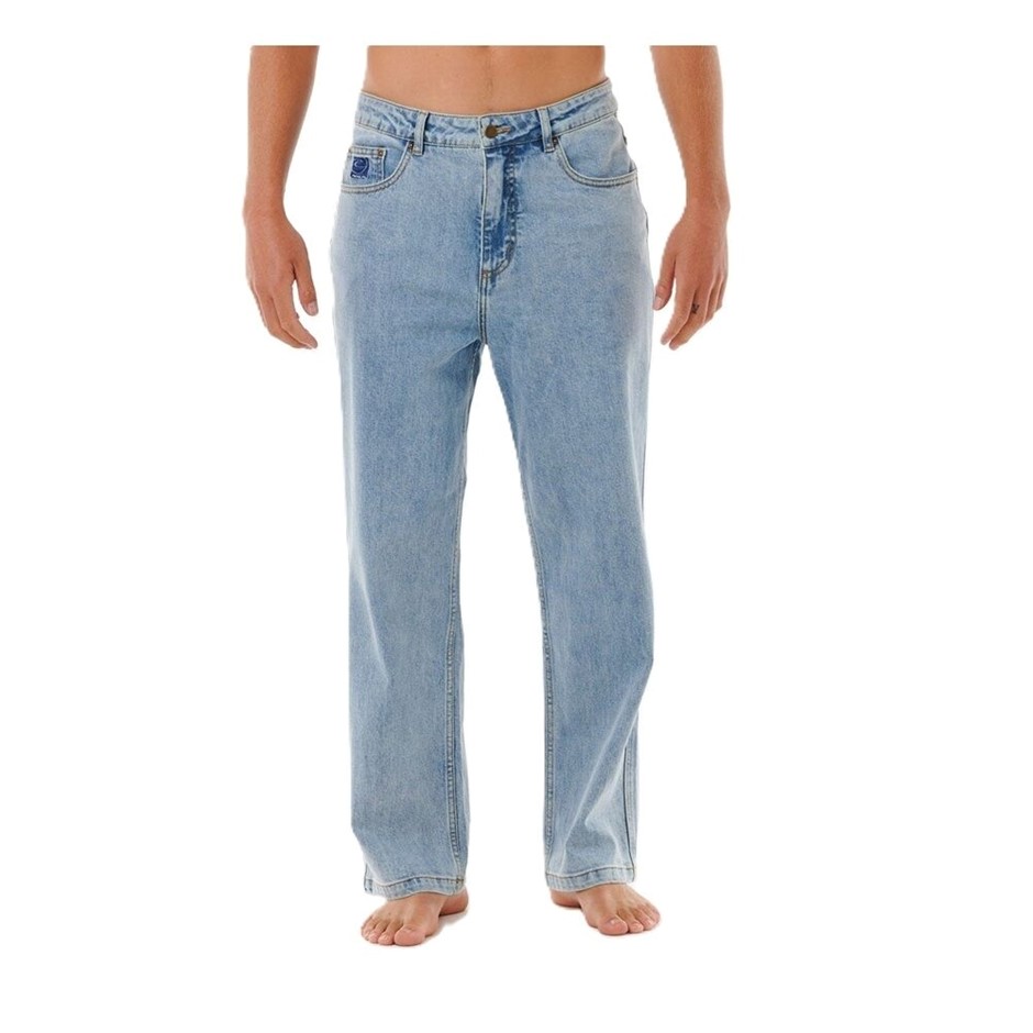 RIP CURL Men's Dosed Denim Pants, Size 36, Washed Blue. RRP: $139.99.  Buye