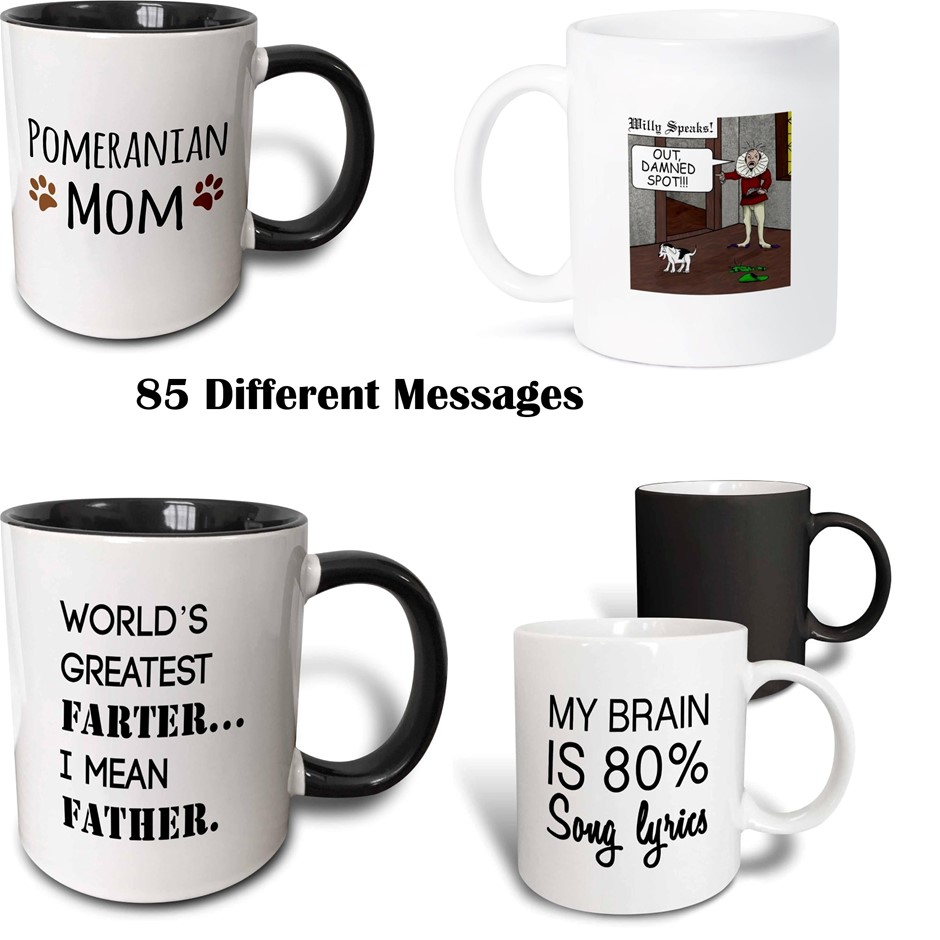 3DROSE 85 x Two Tone Ceramic Mug (Black & White / Red & White) NB: 85 diffe