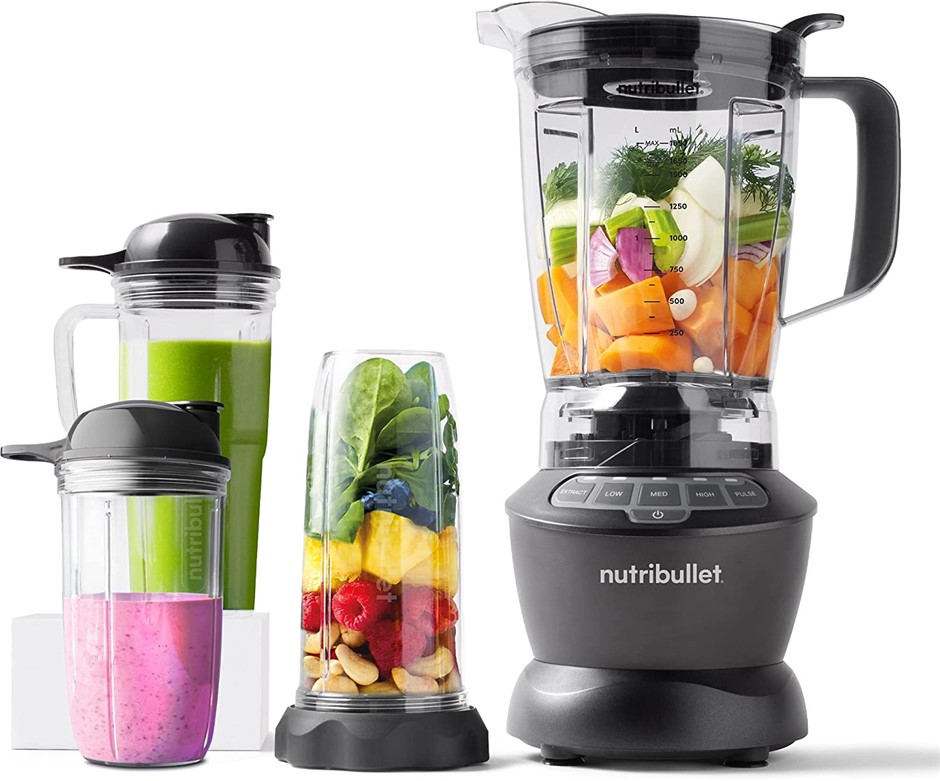 NUTRIBULLET Blender Combo, 1200 Watts, Stainless Steel & Plastic, 1.8L Vent