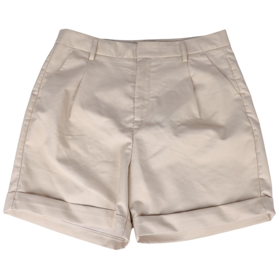 ADVENT Women's Tailor Pleated Shorts, Size M, Stone.  Buyers Note - Discoun