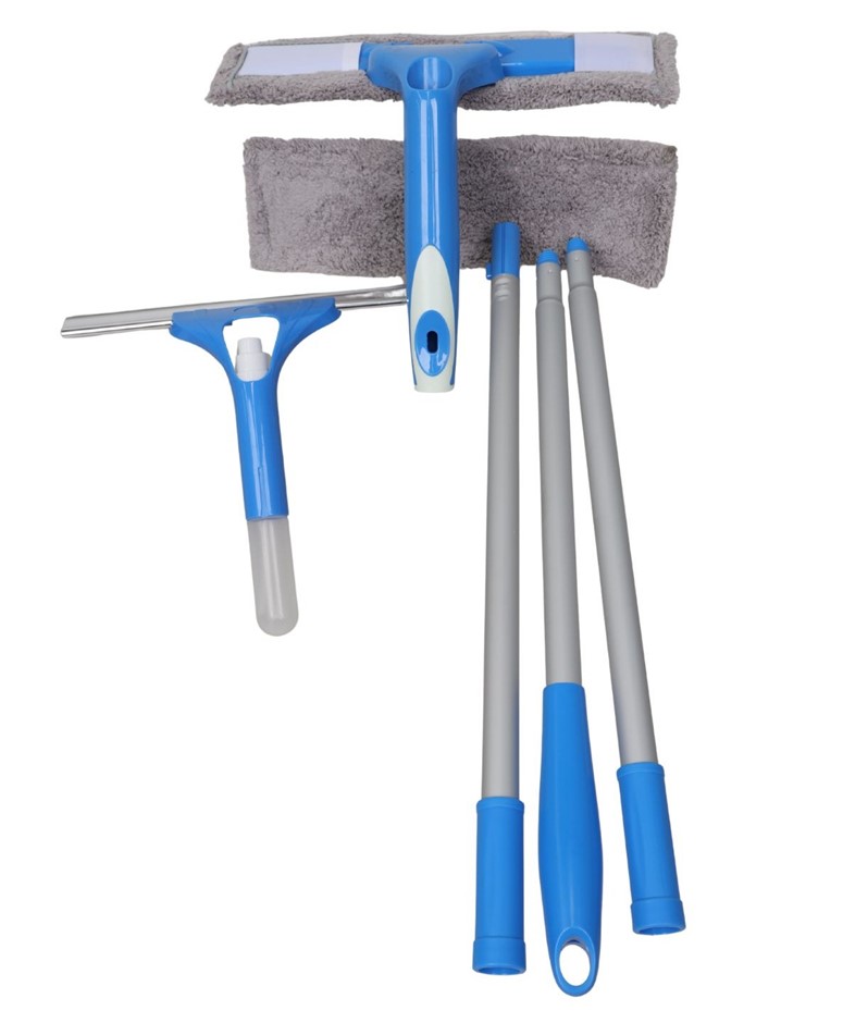 AUSHOME Window Cleaning Kit c/w 3 x Alminium Extension Poles each 450mm, Sq