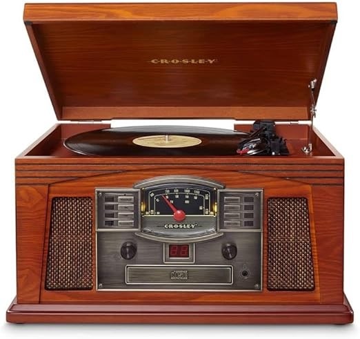 CROSLEY Lancaster Entertainment Center Turntable with Bluetooth, Paprika. N
