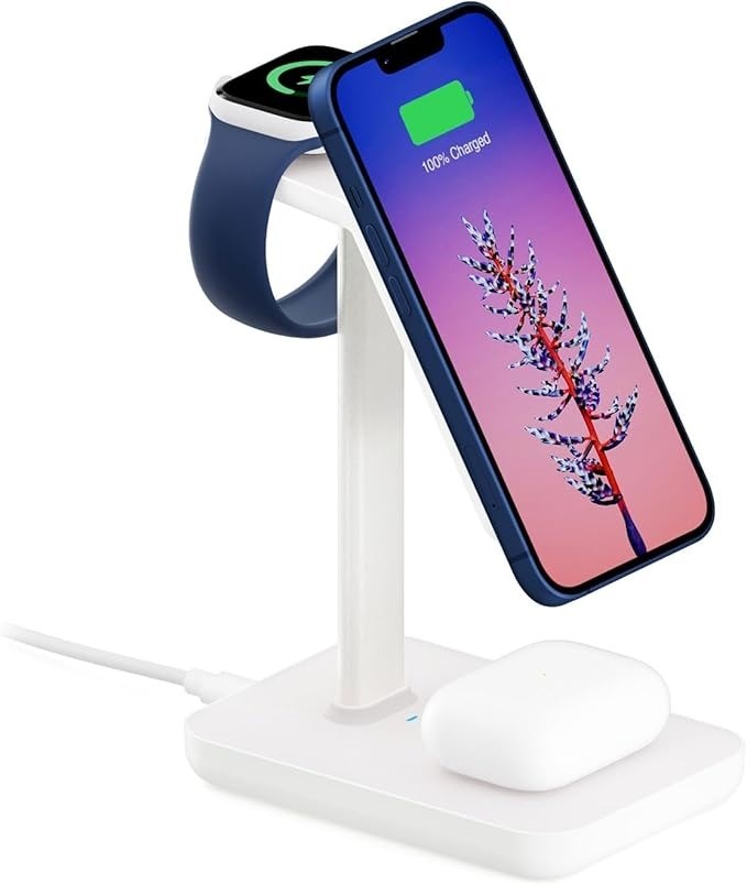 TWELVE SOUTH HiRise 3 | 3-in-1 Magnetic Charging Station for MagSafe iPhone
