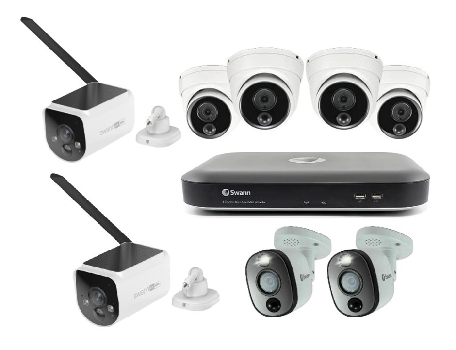 BUNDLE of SWANN Home Security Camera System 8 Channel 4 x Dome Cam, 2 x 4K