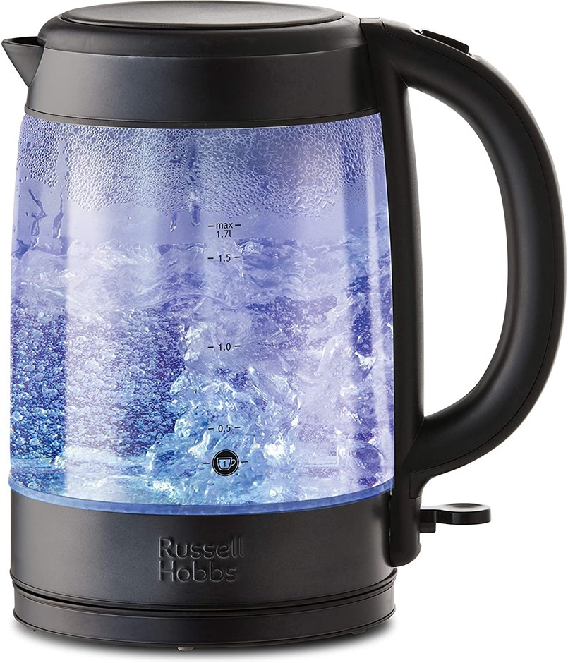 RUSSELL HOBBS Brooklyn Glass Kettle, Colour: Black, Model: RHK172BCH. NB: H