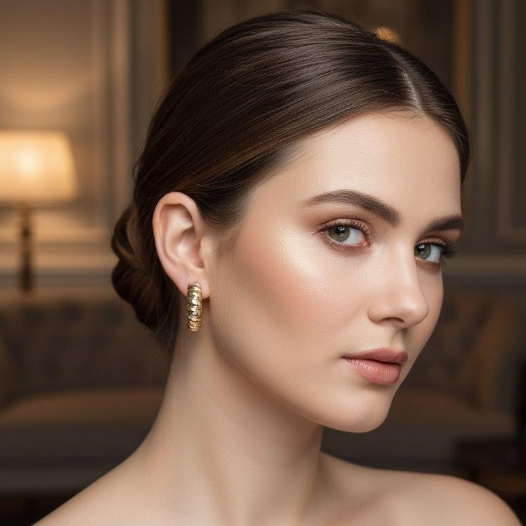 18K/Italy Solid Gold Filled Earring -(stamped 18K/Italy)-Warranty Quality