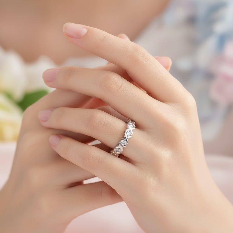 GRA Moissanite White 925 Sterling Silver Gold Vermeil Ring-8US