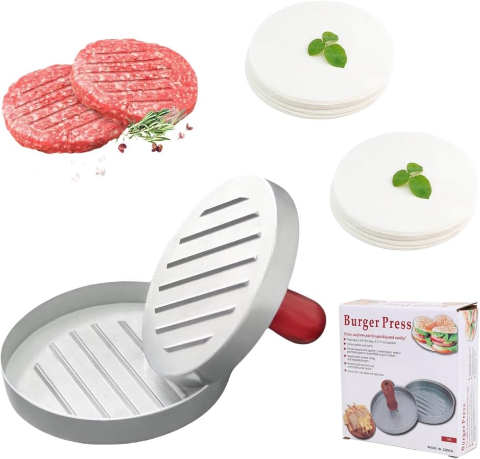 2 x ZANZER Burger Meat Press. NB: Black Handle Instead of Red.