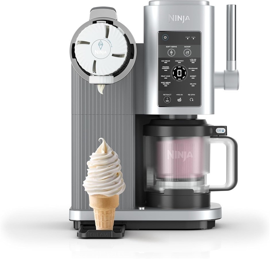 NINJA Swirl by CREAMi, 13-in-1 Soft Serve and Ice Cream Maker, Colour: Plat