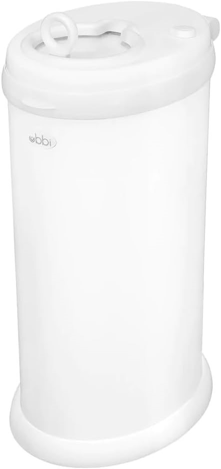 UBBI Baby's Nappy Pail, Matte White, 28.95 x 21.3 x 49.53 cm.