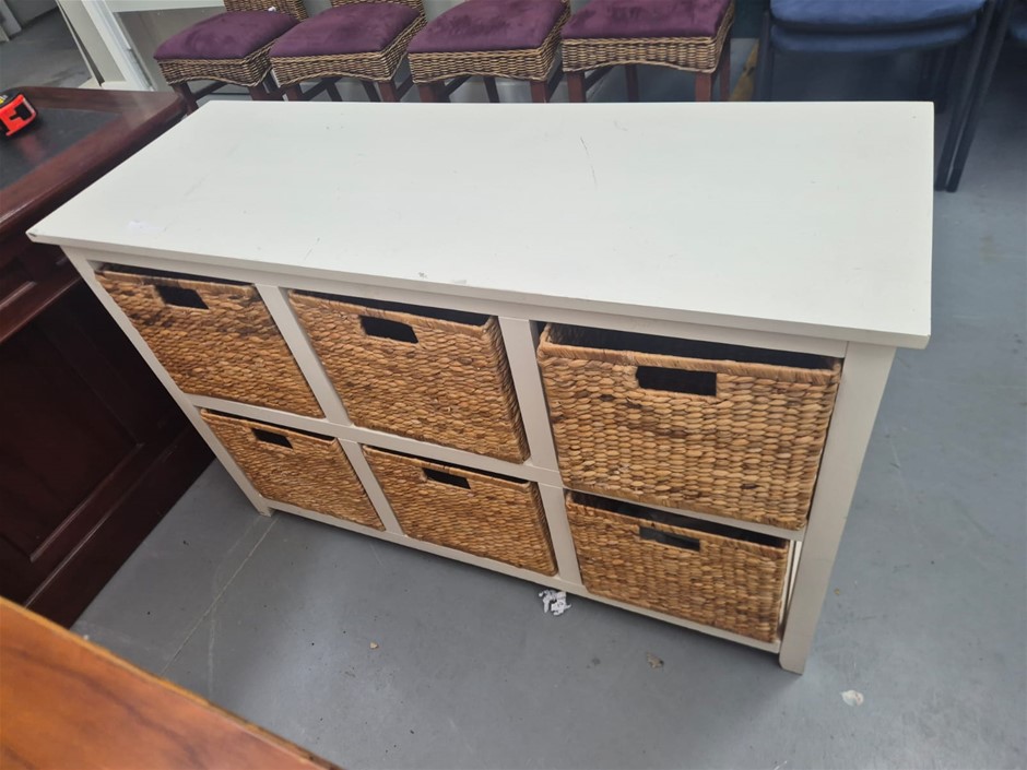 6 Cube Storage Unit with Baskets