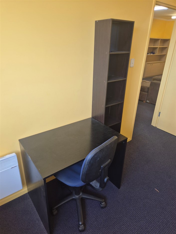 Desk, Shelf & Office Chair
