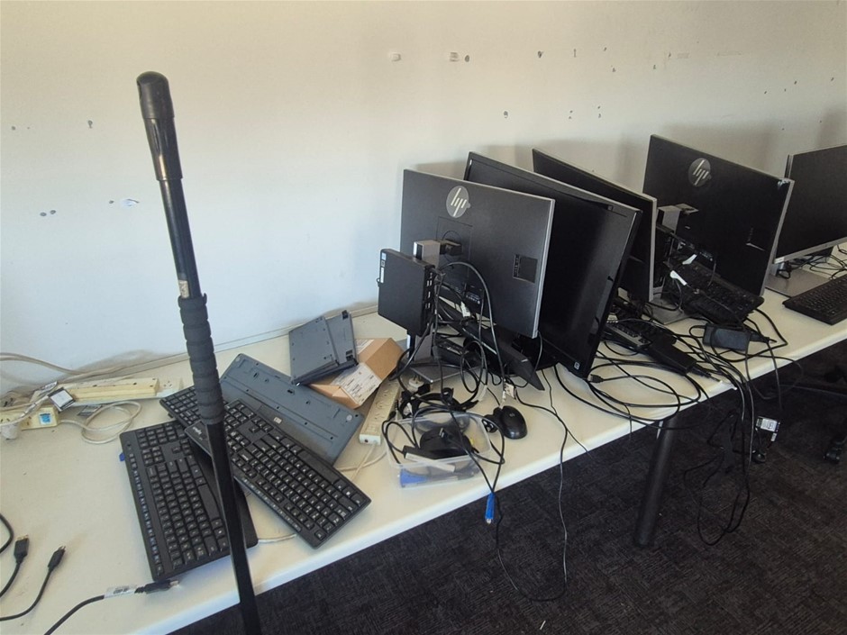 Quantity of Computer Screens and Associated Items