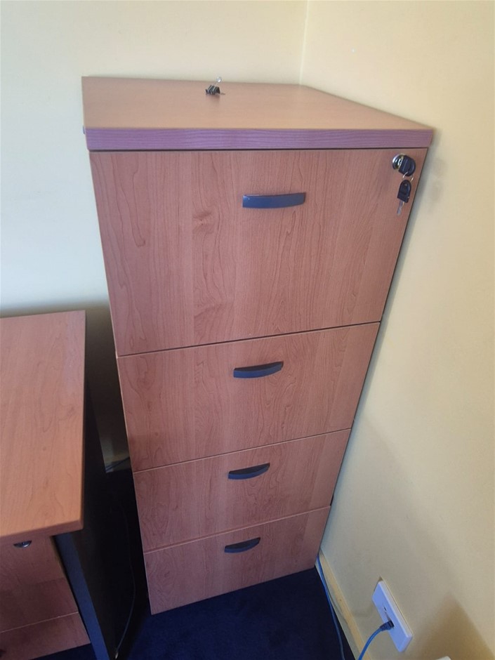 4 Drawer Timber Laminate Filing Cabinet