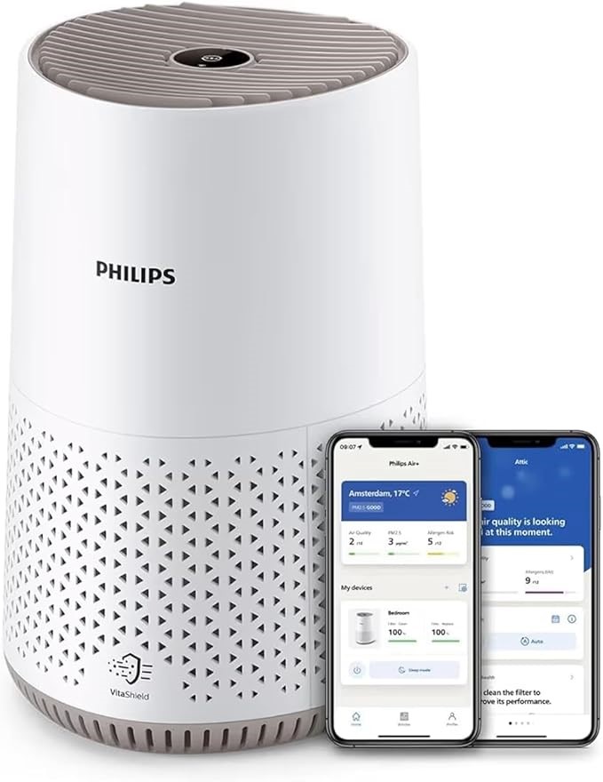 PHILIPS 600 Series Air Purifier, For Rooms Up to 44 Square Metres, White.