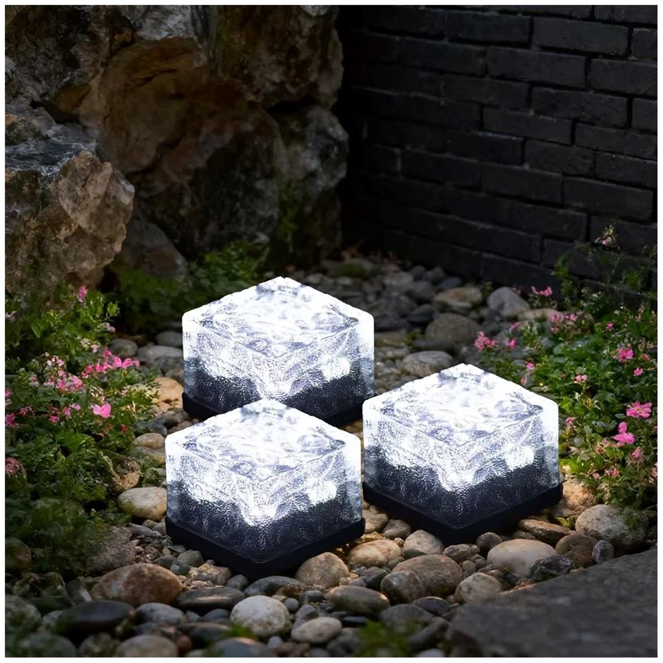 DAIS 6pk Solar Brick Light, Cool. NB: Minor use, damaged packaging, not tes
