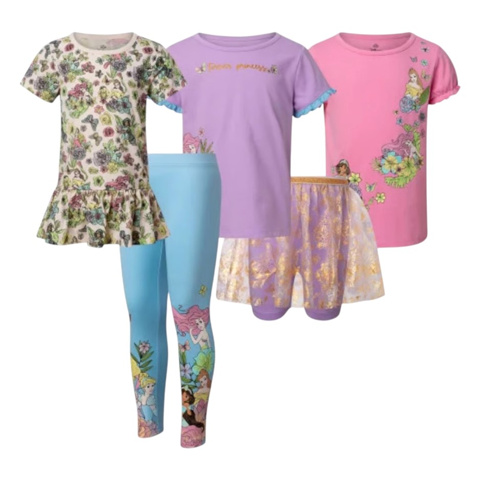 5pc DISNEY Kids' Clothing Set, Size 5, Princess.