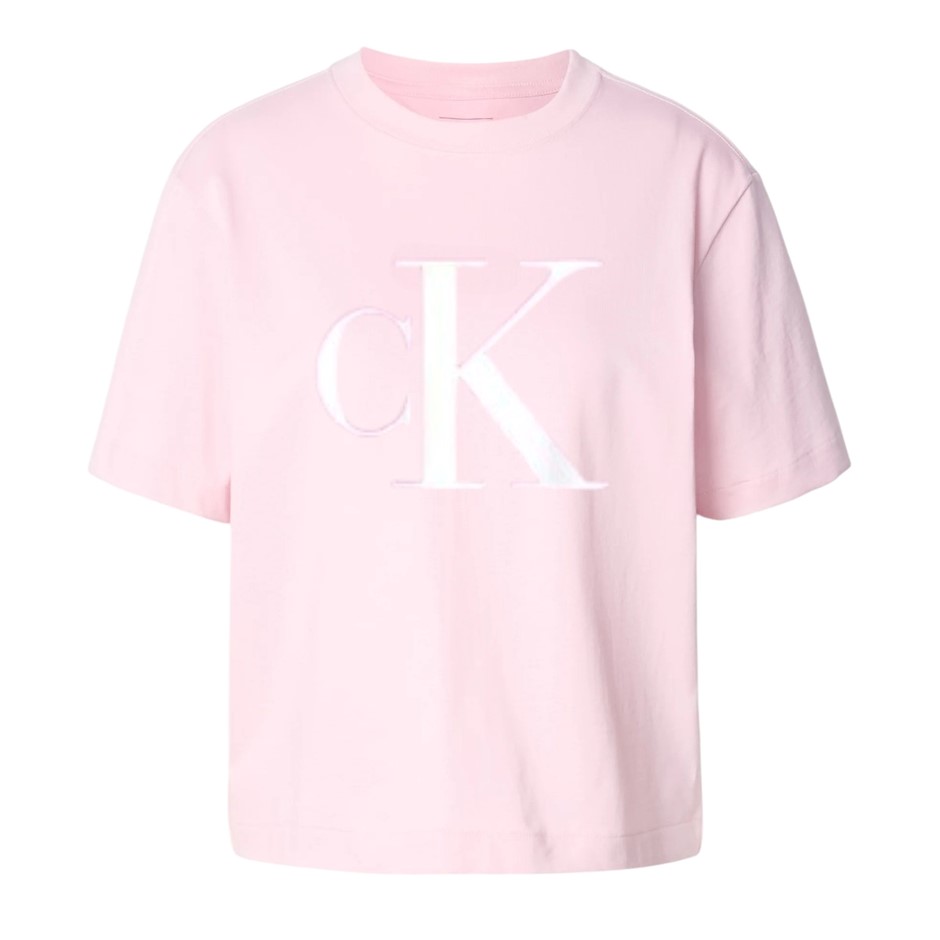 CALVIN KLEIN Women's Boxy Tee, Size XL, 100% Cotton, Sweet Pink (W0S), 4780