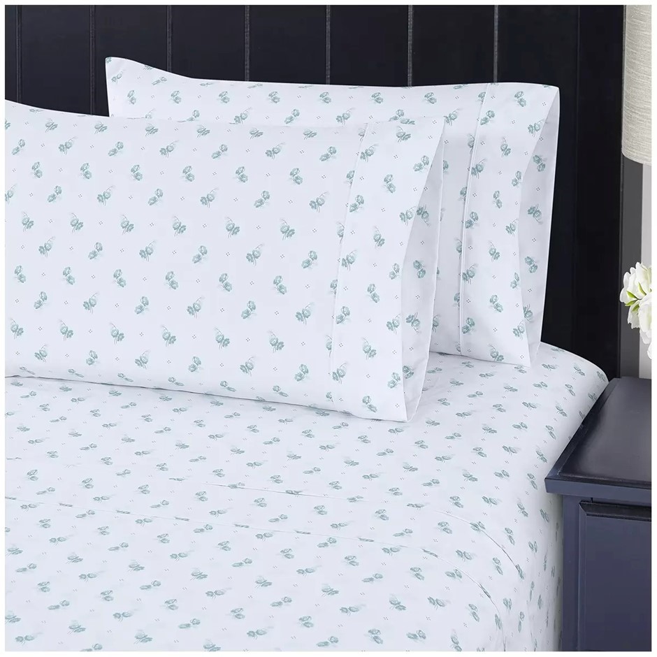 SOUTH POINT 4pc Sheet Set, King Single, Calliope Floral. N.B: Minor dirt ma