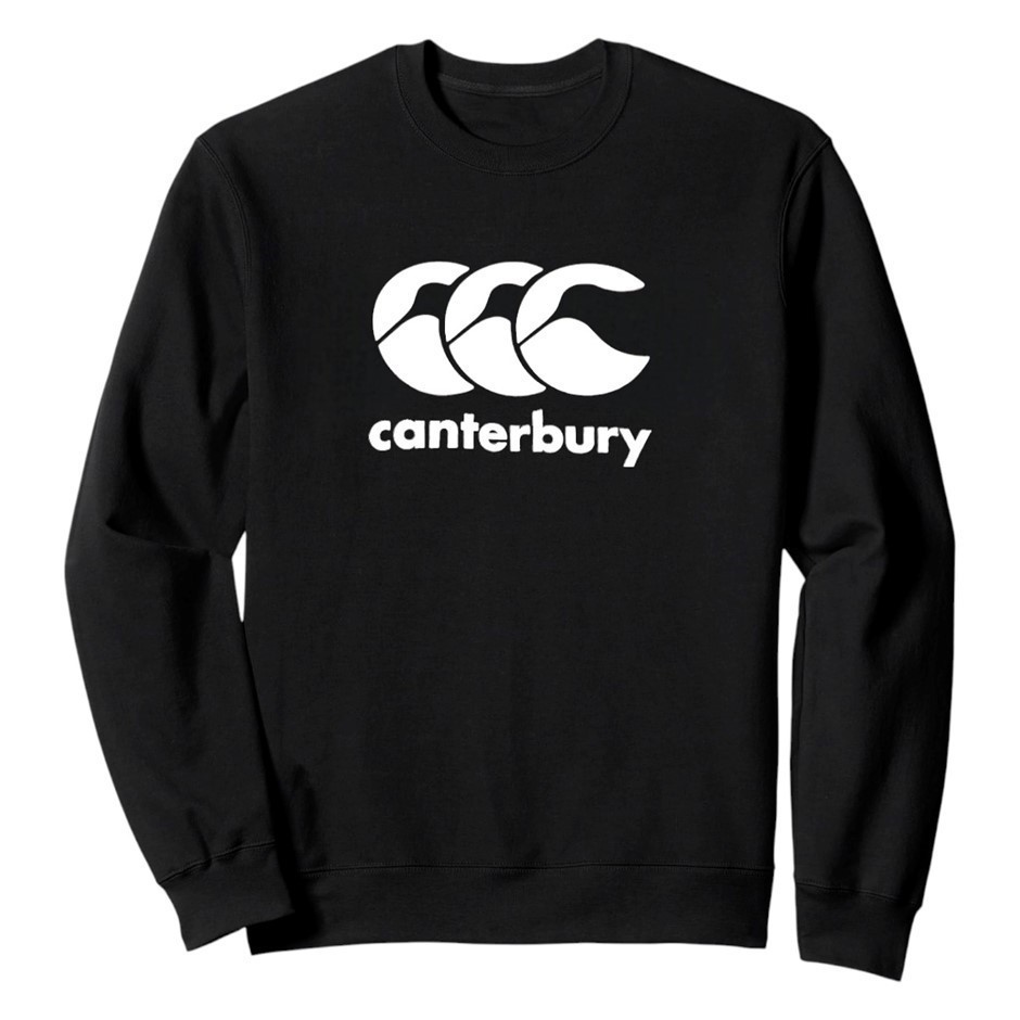 CANTERBURY Men's CCC Fleece Crew Sweater, Size L, 60% Cotton, 989 Black, QA