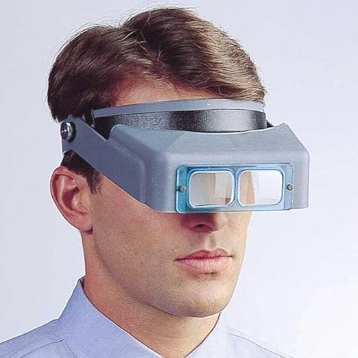 DONEGAN OPTICAL DA-5 OptiVisor Headband Magnifier, 2.5X Magnification, 8" F