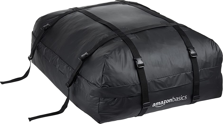 AMAZON BASICS Rooftop Cargo Carrier Bag, Black, 15 Cubic Feet. NB: Not in O