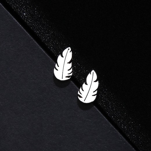 Classic Stainless Steel Feather Stud Earrings
