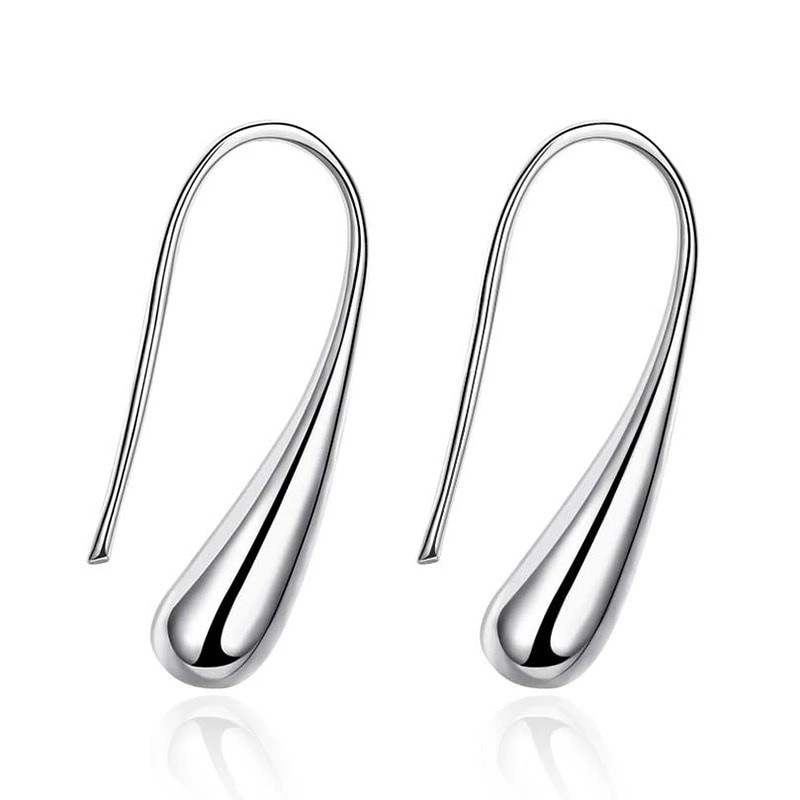 Designer Teardrop Earrings in Silver
