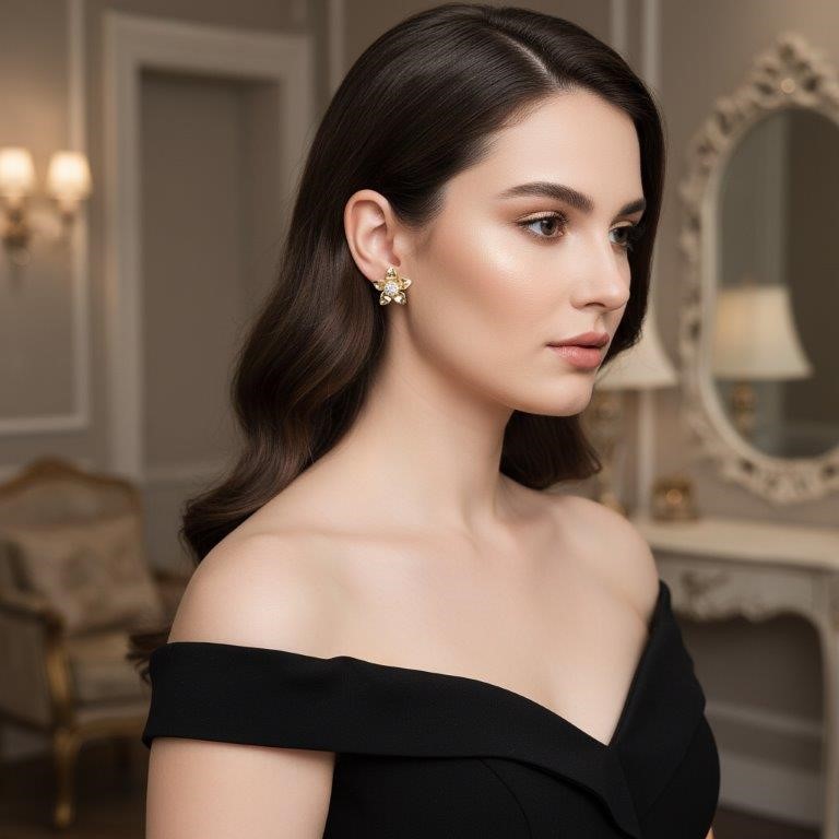 18K/Italy Solid Gold Filled Earring -(stamped 18K/Italy)-Warranty Quality