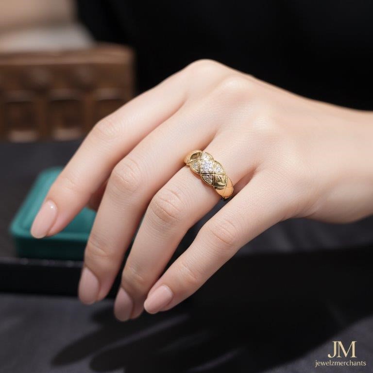 18K/Italy Solid Gold Filled Ring -(stamped 18K/Italy)-Warranty Quality